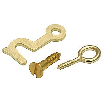 Centurion HE22P 19mm Electro Brass Side Hook & Eyes Pack of 2