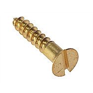 Countersunk Brass Slot Wood Screw 10 x 1.1/4 Inch 6 Pack