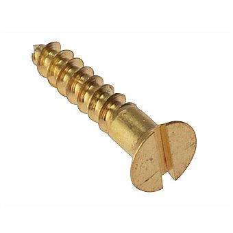 Countersunk Brass Slot Wood Screw 10 x 1.1/4 Inch 6 Pack