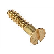 Countersunk Brass Slot Wood Screw 2 x 1/2 Inch 25 Pack