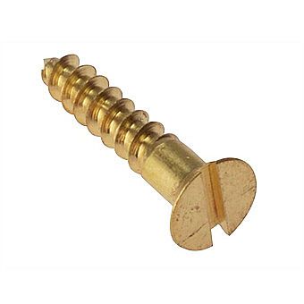 Countersunk Brass Slot Wood Screw 6 x 1.3/4 Inch 20 Pack