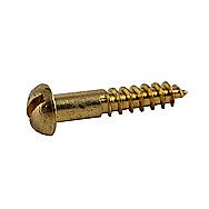 Slotted Brass Round Head Wood Screw 6 x 1 Inch 8 Pack