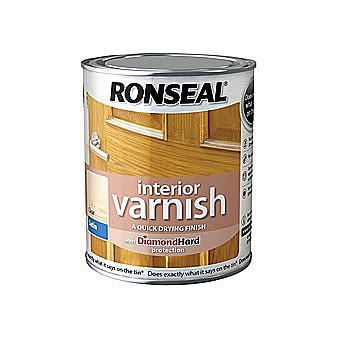 Ronseal Quick Drying Interior Varnish - Clear Satin 750ml