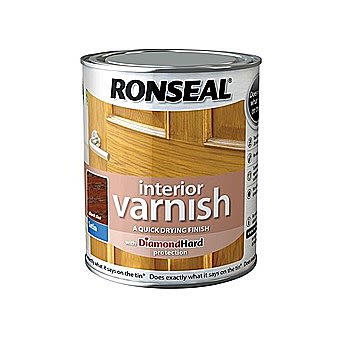 Ronseal Quick Drying Interior Varnish - Dark Oak Satin 750ml