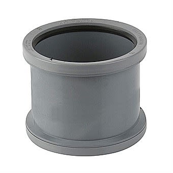 Soil Pipe Double Socket Slip Coupler Grey 110mm