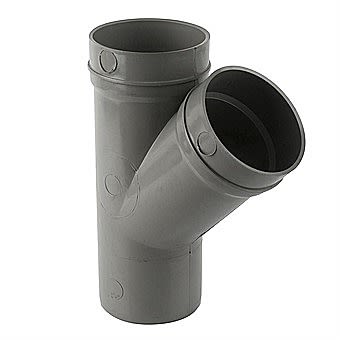 Soil Pipe Double Socket 'Y' Branch Grey 110mm 135º