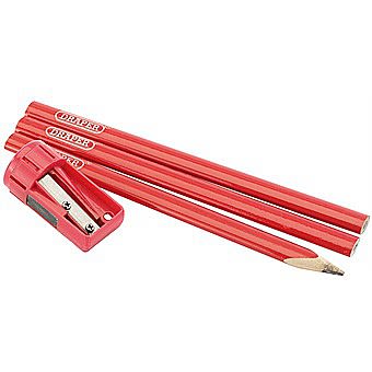 Draper 50990 6 Carpenter Pencils and Sharpener Set