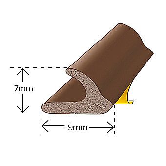 Exitex V Strip Draught Seal 5m Brown