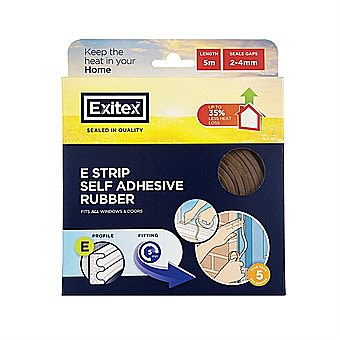 Exitex E Strip Draught Seal 5m Brown