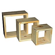 Pine Wall Cube 3 Pack Pre Sanded With Fixings PC1