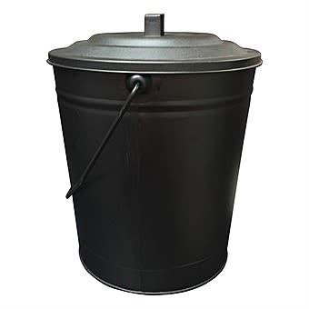 De Vielle Black Metal Coal Bucket with Lid JETCB0801