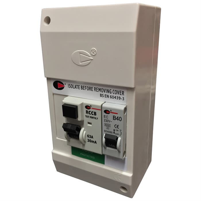 Insulated Shower Consumer Unit 40A MCB Ray Grahams DIY Store