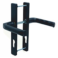 PVC Door Lock Handles 2 Hole Black 70mm