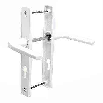 PVC Door Lock Handles 2 Hole White 70mm