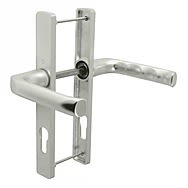 PVC Door Lock Handles 2 Hole Silver 70mm