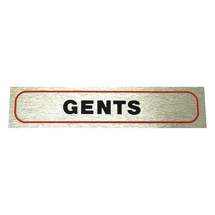 Self Adhesive Door Sign Gents Aluminium - Ray Grahams DIY Store