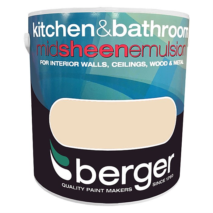 Berger Kitchen & Bathroom Mid Sheen Interior Paint Magnolia 2.5L Ray