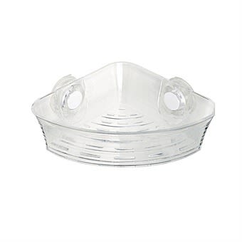 Croydex Corner Basket Press 'N' Lock Clear Acrylic