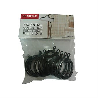Deville DEV630Z Essential Black Iron Curtain Rings 16-19mm (10)
