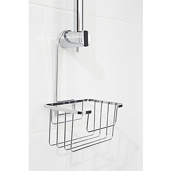 Croydex Riser Rail Hooked Shower Caddy Chrome