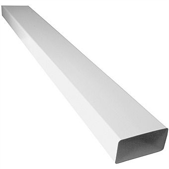 Flat Plastic Channel Duct - White