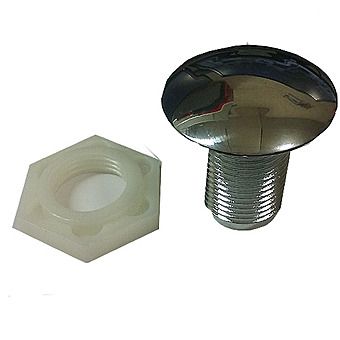 Sink Overflow Blank Stopper Plastic Chrome