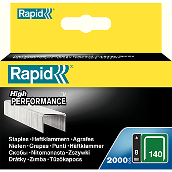 Rapid 140/8 Staples 8mm Box of 2000