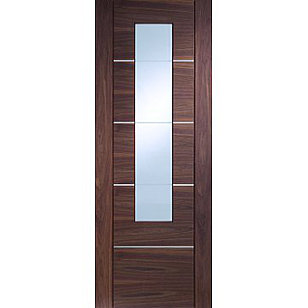 Picture of Internal Prefinished Portici Walnut Door with Clear Etched Glass