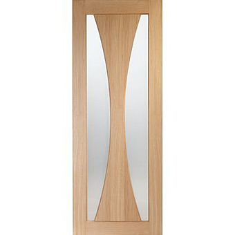 Picture of Internal Prefinished Verona Oak Door with Clear Glass