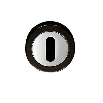 Intelligent Round Polished Chrome & Black Door Escutcheon