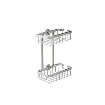 Croydex Aluminium Slimline 2 Tier Bathroom Storage Basket