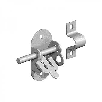 4" Zinc Plated Oval Padbolt Gate & Door Latch