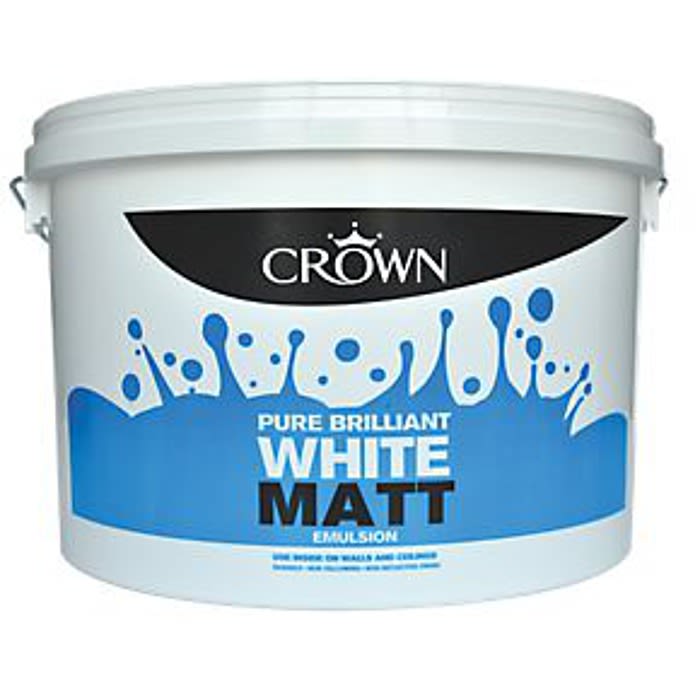 Crown Paint Breatheasy Brilliant White Matt Emulsion 3 Litre Ray