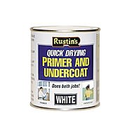 White Primer & Quick Dry Undercoat Paint by Rustins 500ml