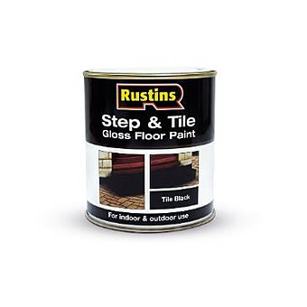 Rustins Black Step & Tile Paint & Masonry Paint 0.5L