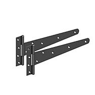 450mm Strong Black Epoxy Tee Hinge Pair 18"