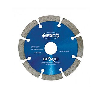 Mexco GPX1011522 115mm x 22.2mm Diamond Blade Concrete x 10