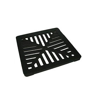 Black Square Cast Iron Gully Grid 225mm