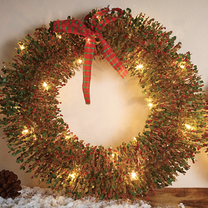 Gardman Pre Lit LED Round Christmas Wreaths Ray Grahams DIY Store