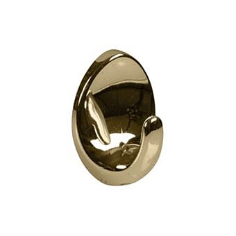 Small Brass Plated Oval Self Adhesive Hooks 2 Pack