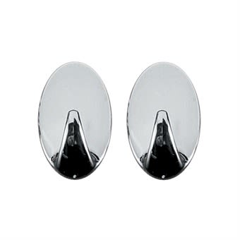 Small Chrome Plated Oval Self Adhesive Hooks 2 Pack