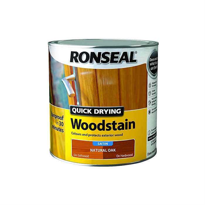 Ronseal 36946 Quick Drying Satin Natural Oak Woodstain 0 75l Ray Grahams Diy Store Ronseal 36946 Quick Drying Satin Natural Oak Woodstain 0 75l Ray Grahams Diy Store