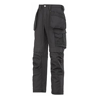 Snickers Trousers 3214 0404 Black Canvas Cordura - Ray Grahams DIY Store