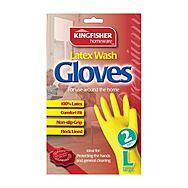 Kingfisher Latex Washing Up Gloves Large 2 Pairs