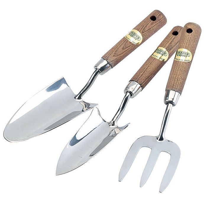 Draper 09565 Expert 3 Piece Stainless Steel Hand Fork And Trowels Set