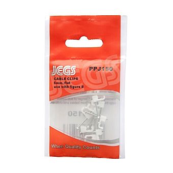 Jegs PPJ150 0.5mm Flat White Cable Clip Pack of 10