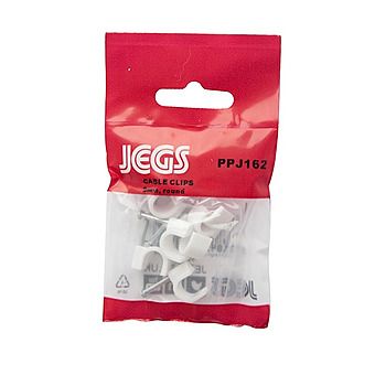 Picture of Jegs Round White Cable Clip 10 Pack