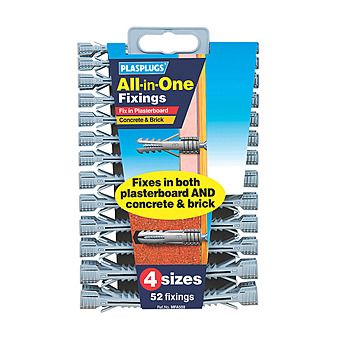 Plasplugs All-In-One Fixings Pack of 52