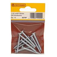 1 1/2" x 8 ZP Hardened Twin Thread Woodscrews with Countersunk Head