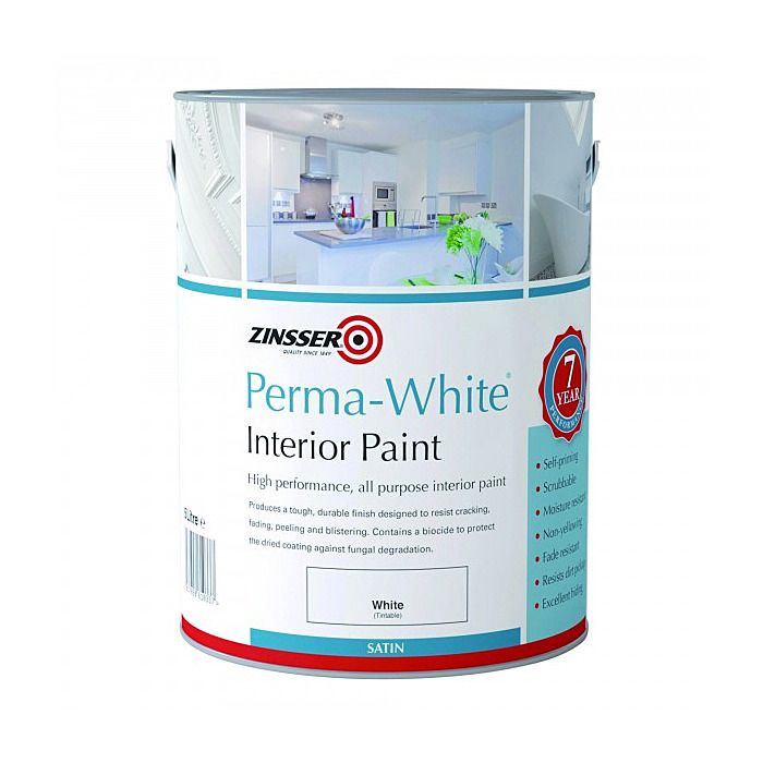 Zinsser Perma White Mould & Mildew Proof Paint Satin 2.5 Litre Ray